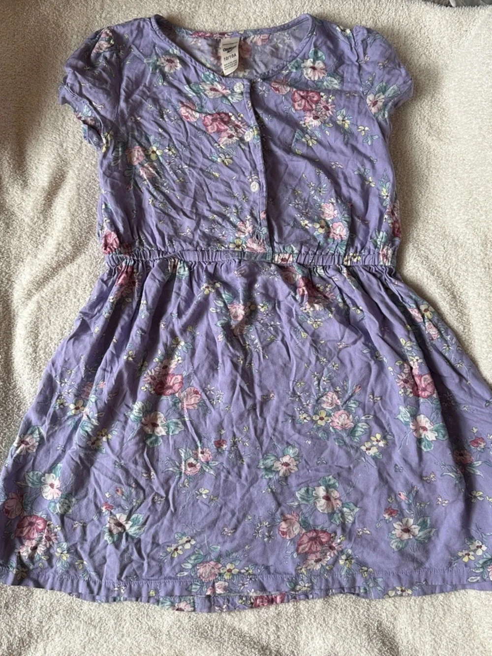 OshKosh B'gosh Lavender Floral Short-Sleeve Cotton Dress